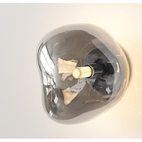 Verre Applique Moderne Créative Intérieur Chambre à coucher Minimalisme argenté Nordique Applique pour salon Escalier couloir E27 20  19cm [Classe énergétique G]