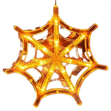 Lampe décorative de fenêtre pour Halloween, lampe à ventouse LED en forme de toile d'araignée (1/5)