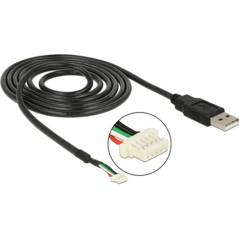 Delock Câble USB USB 2.0 USB-A mâle, En-tête de broche 5 pôles 1.50 m noir 95986