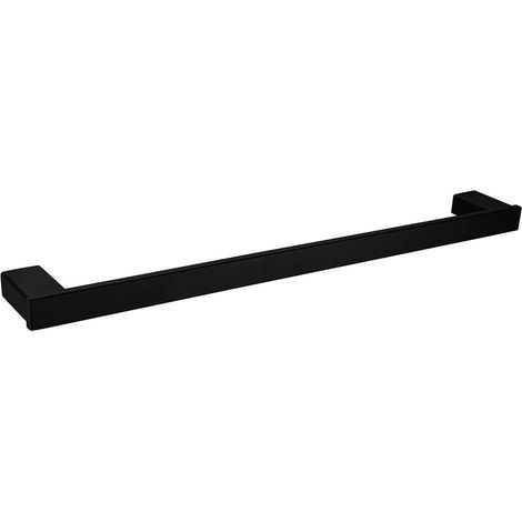 Porte-Serviette Mural Invisuel Noir 1 Barre avec Finiton satinée et WC Porte-Torchons en Acier Inoxydable Noir pour Salle de Bains Toilettes (1/5)