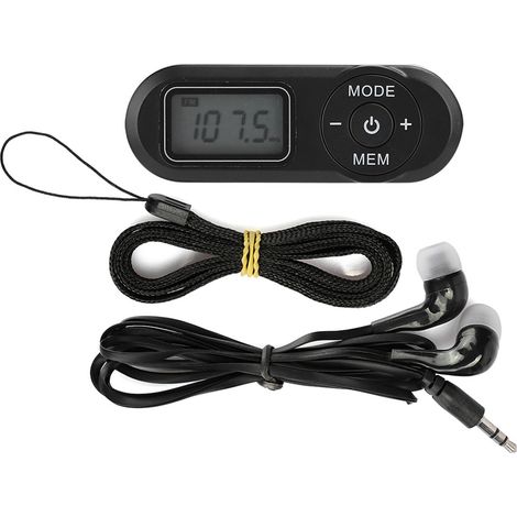 Mini-DSP-Musikplayer, tragbares digitales FM-Radio mit 1,1-Zoll-LCD-Bildschirm, schwarz, inklusive Kopfhörer (1/5)