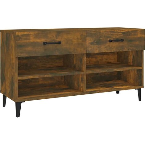 Maison Exclusive - Scarpiera Rovere Fumo 102x35x55 cm in Legno Multistrato (1/5)