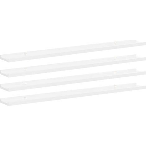 Maison Exclusive - Wandregale 4 Stk. Hochglanz-Weiß 100x9x3 cm (1/5)