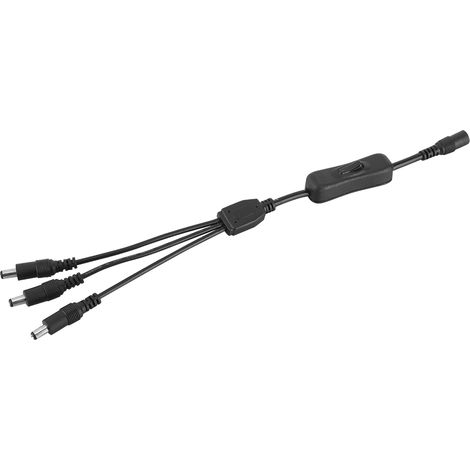 Câble D'alimentation DC 32cm Avec Interrupteur Pour Bande LED Connecteur 5.5mm Extension De Lumière Lot De 1 (1/5)