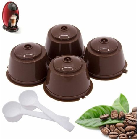 4 er Dolce Gusto Kaffe Kapslar 氓teranv盲ndbara p氓fyllningsbara koppar med 2 skedar café (1/5)