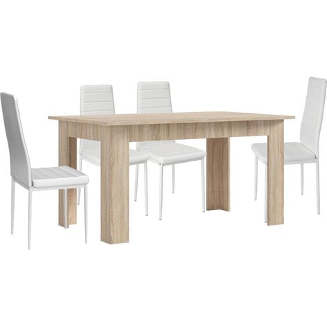 Pack Mesa de Comedor o Cocina + 4 Sillas en Polipiel/metal