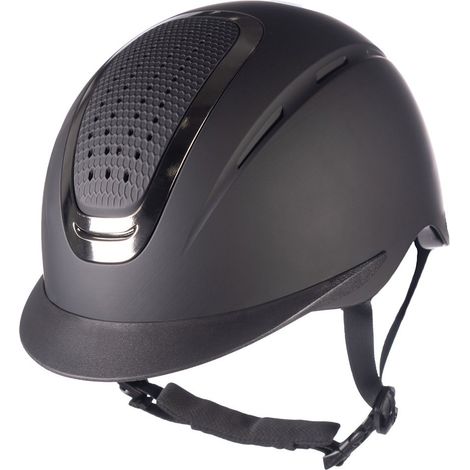55-57 cm, nero e nero: Casco da equitazione modello Sydney City con regolazione