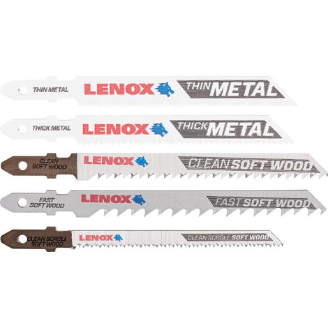 Jeu de lames de scie sauteuse Lenox, 5 pièces pour coupes bois et métal