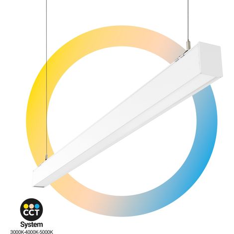 Luminaria Lineal LED CCT - 40W - Suspensión / Superficie - - Blanco