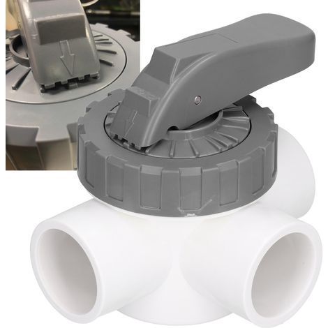 Vanne 3 Voies PVC pour Piscine Résistante et Durable - Emballage Sécurisé - (1/5)