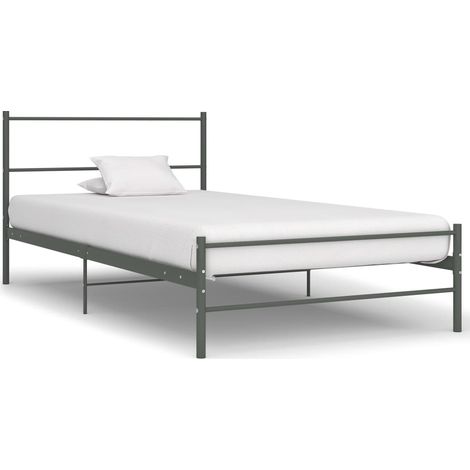 Estructura de cama sin colchón metal gris 90x200 cm vidaXL