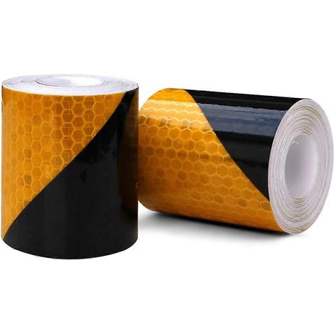 Reflective Tape, 2pcs 3m50mm Prismatic Waterproof Angled Shape Safety Warning Tape Roll Vinyl Self Adhesive Safety Adhesive Tape