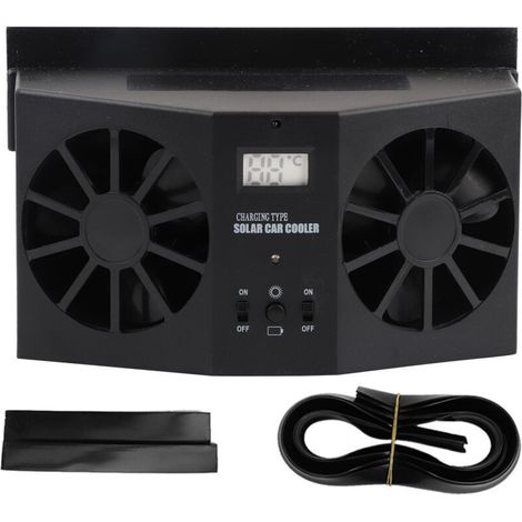 Jeffergarden Ventilateur d'aération pour automobile, ventilateur de refroidissement noir, grande durabilité, solaire, portable et largement utilisé, accessoire pour les passionnés de voiture