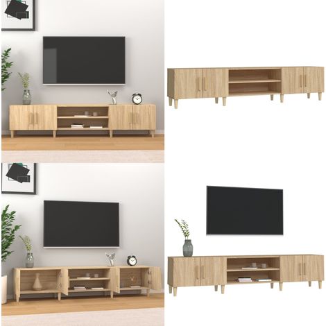 TV-Schrank Sonoma-Eiche 180x31,5x40 cm Holzwerkstoff - TV-Schrank - Holzmöbel - Wohnzimmerschrank - Regal - Sideboard - Home & Living (1/5)