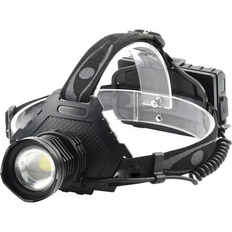 Lampe frontale, LED, étanche, noire