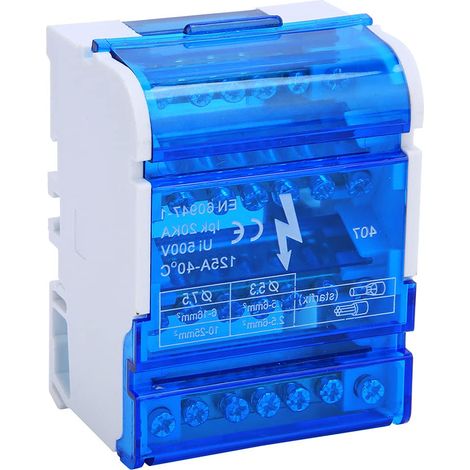 Boîte de Distribution Terminale, Boîte de Distribution de Câbles de Type Rail Monophasé à Quatre étages Avec Couvercle Anti-Poussière Transparent, pour Génie électrique, Armoire (1/5)