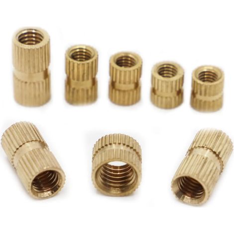 10/20/50 pièces Insert fileté moleté en laiton massif moulé par (1/4)