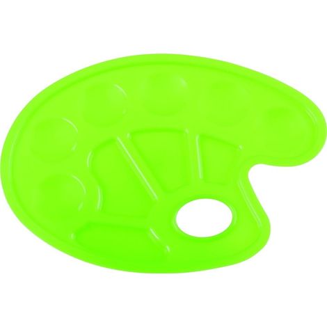 Ovale Farbmischpalette 10 grüne fröhliche Farben
