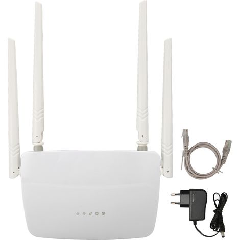 Routeur WiFi sans fil 300Mbps haut débit Internet, 4 antennes 5dBi à gain élevé, prise EU 100-240V (1/5)
