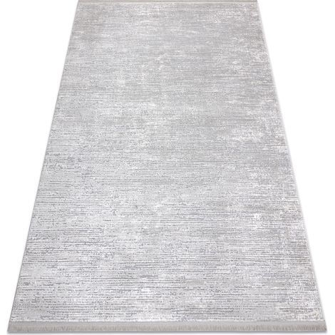 Modern Teppich TULS strukturell, Franse 51248 grau grey 120x170 cm