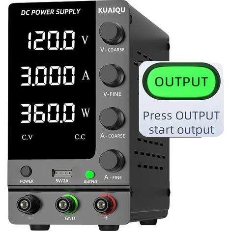 Fuente de alimentación de CC ajustable, salida variable, fuente de alimentación de sobremesa regulada, 120 V 3 A SPS-C1203, CA 220 V CA (1/2)