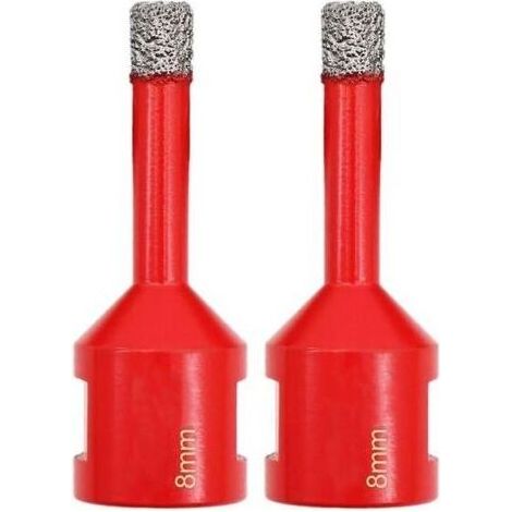 Kaelt - Forets Diamant 2 Pièces 8mm Trépans de Forage avec Filetage M14 pour Perçage à sec en Porcelaine Carrelage Granit Marbre (1/3)