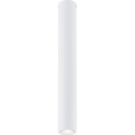 Plafoniera Moderna Faretto Tecno 1 Luce Acciaio Bianco 45 Cm (1/5)