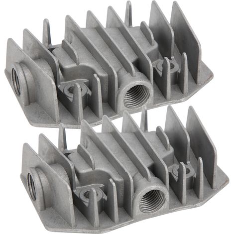 Tête de Cylindre Compresseur Air 48x72mm Aluminium avec Couvercle pour 4/3/5 Pistons - 2 Pièces (1/5)