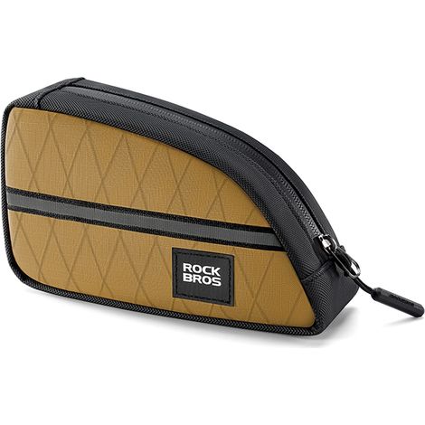 Bolsa triangular para cuadro de bicicleta Rockbros de 0,8 l - Marrón (1/5)