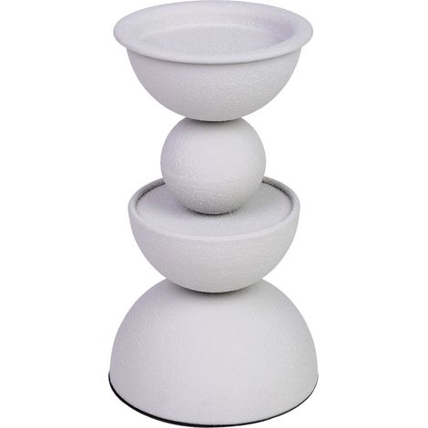 Candelabro de metal blanco 12.5x12.5x22h cm (1/5)