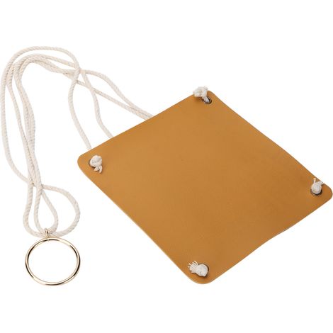 Support suspendu pour jardinière, base en cuir PU, corde en coton, panier suspendu pour pot de fleurs, jaune, 10 cm (1/5)
