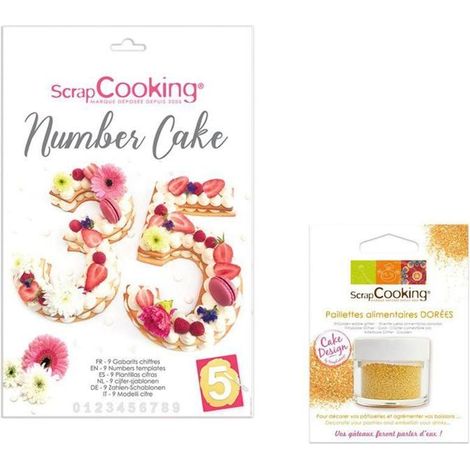 Coffret Number cake + paillettes dorées
