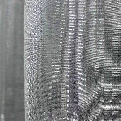 QUARTZ - Rideau en coton effet brilliant argent 140x250 (1/3)