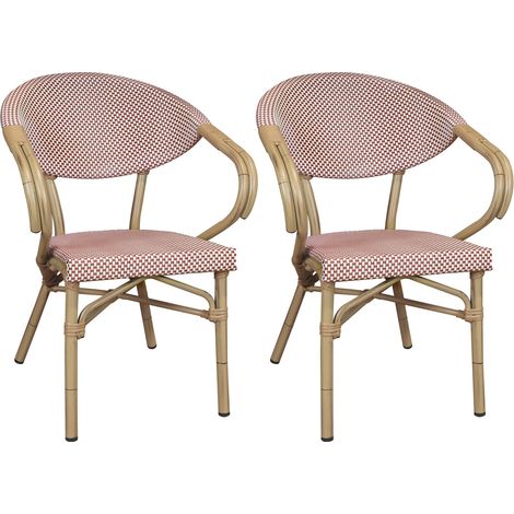 Lot de 2 fauteuils de table extérieur effet rotin naturel, AMALFI (1/5)