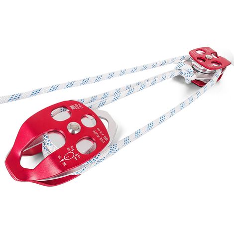 Poulie Double à Deux Réas 12 mm, Cordage Tressé 30,48-60,96 m, Charge 2993,5-3498,6 kg, Levage Rigging (1/5)