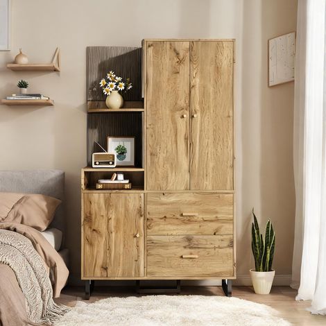 Commode coloris noir Natural en MDF 110 x 38 x 186 cm (1/5)