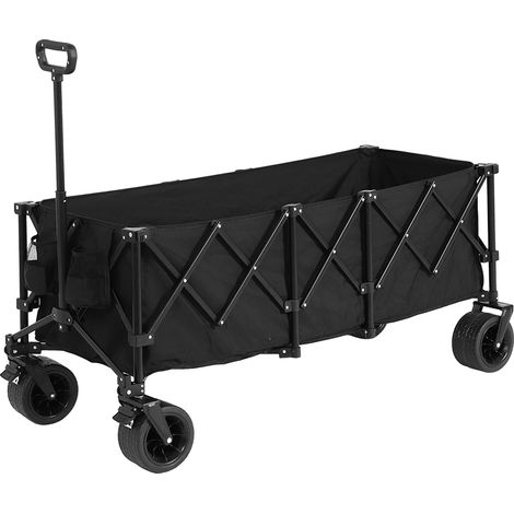 Chariot pliable extérieur 300L avec roues de jardin poignée réglable tout terrain pour le camping la pêche etc. (1/5)