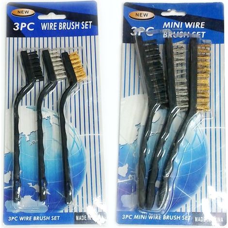 Brosse pour barbecue, petite brosse de nettoyage, brosse pour les recoins et brosse en fil de cuivre/nylon dans un seul emballage (petites et grandes tailles). (1/2)