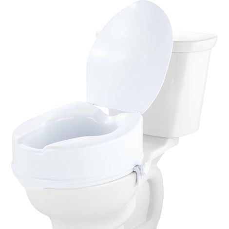 Rehausseur de Toilette Universel 150 mm de Haut, Siège de Toilette Surélevé Charge 136 kg, en PP Résistant, Verrouillage par Tige à Vis, pour Personnes Âgées, Handicapés, Patients, Enceintes, Mé (1/5)