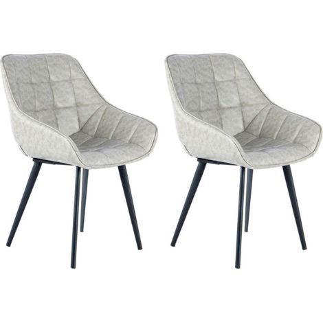 Lot de 2 Chaises Rétro "Demi" 88cm Gris & Noir (1/4)