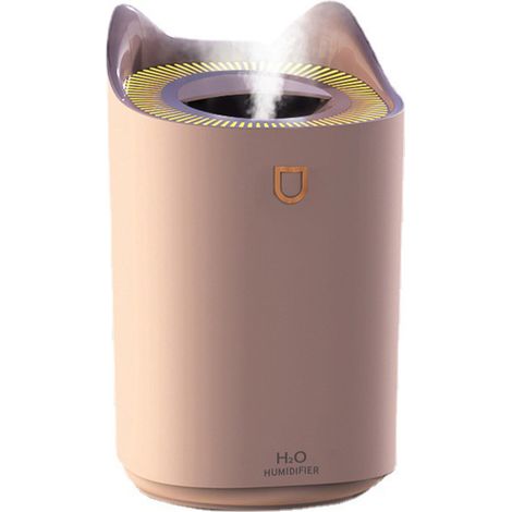 2-Liter-Luftbefeuchter mit USB-Anschluss, Feindüse, multifunktionaler Tischluftbefeuchter mit Ambientebeleuchtung fürs Büro, Rosa (1/5)