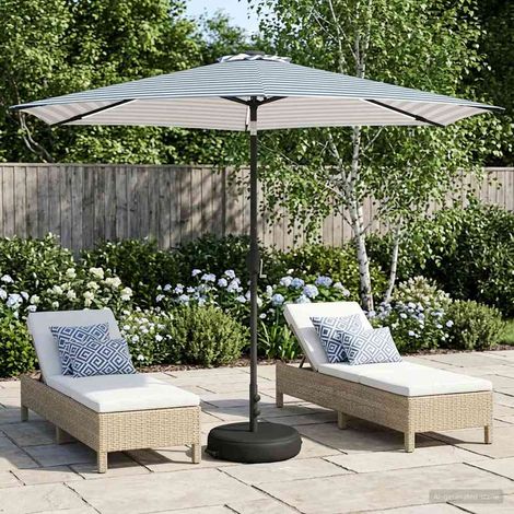 Parasol de jardín con luces LED y base 300 x 300 cm Poliéster