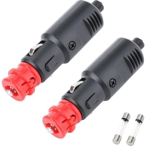 Lot de 2 adaptateurs allume-cigare universels pour prises de courant automobiles avec fusibles sans soudure intégrés, adaptateurs secteur pour véhicules. (1/5)
