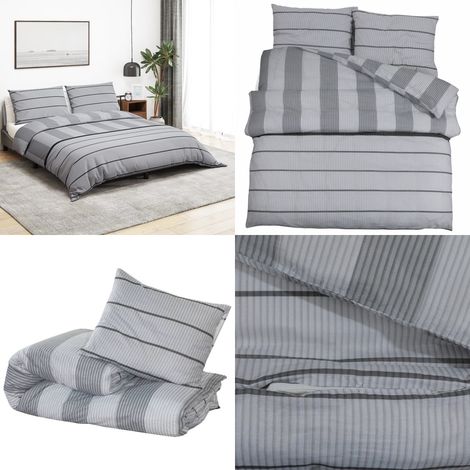 Ensemble de housse de couette Gris 260x240 cm Coton - Housses De Couette - Linge De Lit - Literie - Drap Housse - Coton - Home & Living (1/5)