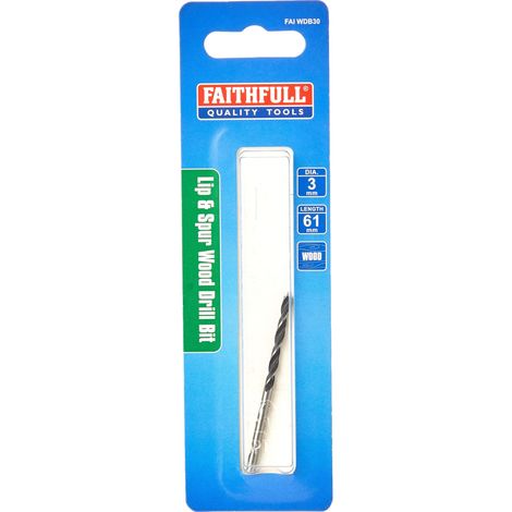 Faithfull 13242 8 Lip & Spur Wood Drill Bit 3mm FAIWDB30 (1/3)