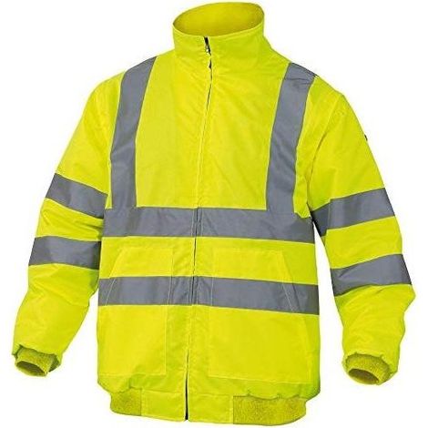 Deltaplus RENHVJAXG Reno HV Giubbotto Alta Visibilita' Maniche Staccabili Cappuccio Fisso Cuciture Impermeabili Classe 3 Taglia XL colore Giallo Fluo