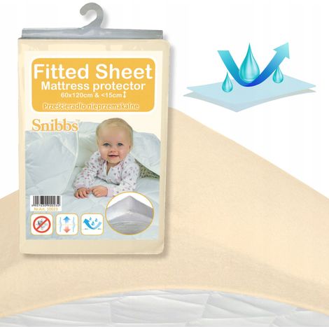 Wasserdichtes Spannbettlaken, Snibbs Matratzenschoner 60x120 beige (1/5)