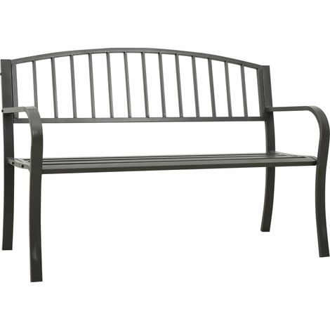 Gartenbank Grau 120 cm Stahl