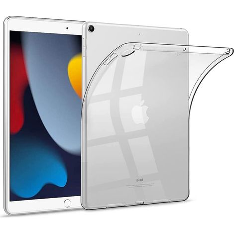 Étui pour iPad 10,2" (iPad 9e génération 2021 / iPad 8e génération 2020 / iPad 7e génération 2019), coque arrière de protection transparente en silicone TPU pour le nouvel iPad 10,2 pouces. (1/5)