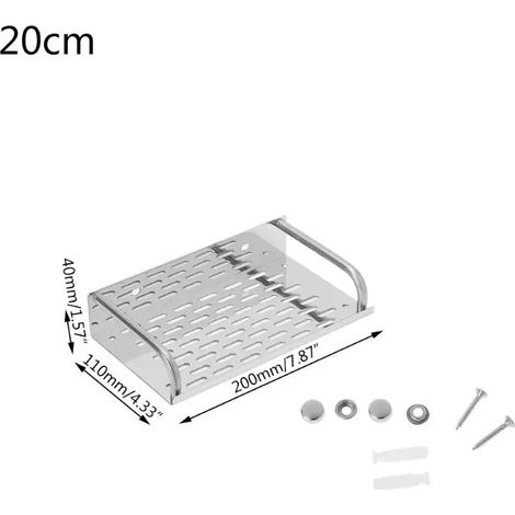 Étagère murale de rangement simple en acier inoxydable (20 cm) pour cuisine et salle de bain (1/5)
